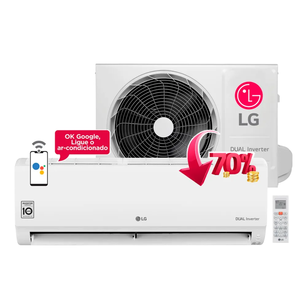 Ar Condicionado LG Dual Inverter Voice +IA 9000 Btus Frio 127v R-32